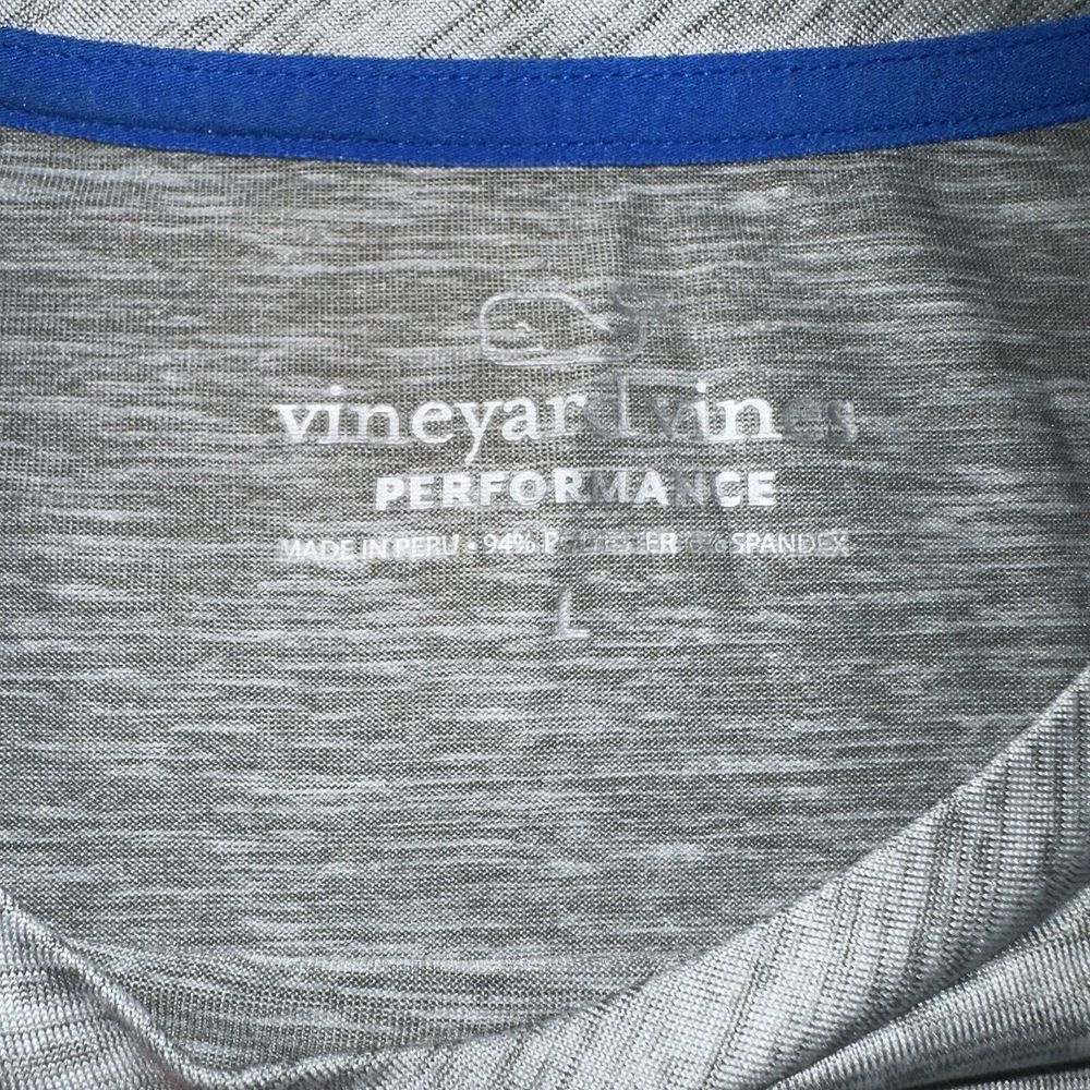 Mens Large Vineyard Vines Performance Heather Gray Crewneck‎ Shirt Stretch - Picture 2 of 6